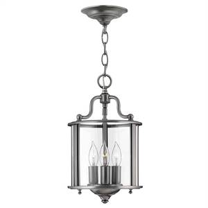 Gentry 3 Light  Small Ceiling Lantern Pendant Pewter, E14