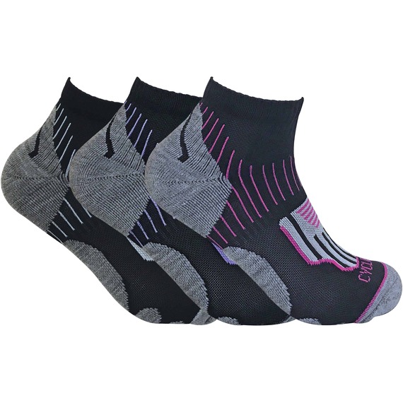 3 Pairs Ankle Cycling Socks Sport Socks with Heel Padding