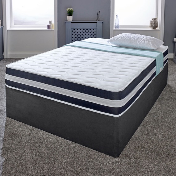 The Cooltouch Core Deep Black and White Border Foam Free Spring Mattress