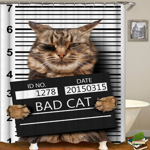Bad Cat Shower Curtain