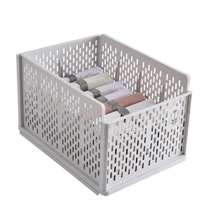 Stackable Clothes Storage Basket Drawer Organizer With Removable Devider