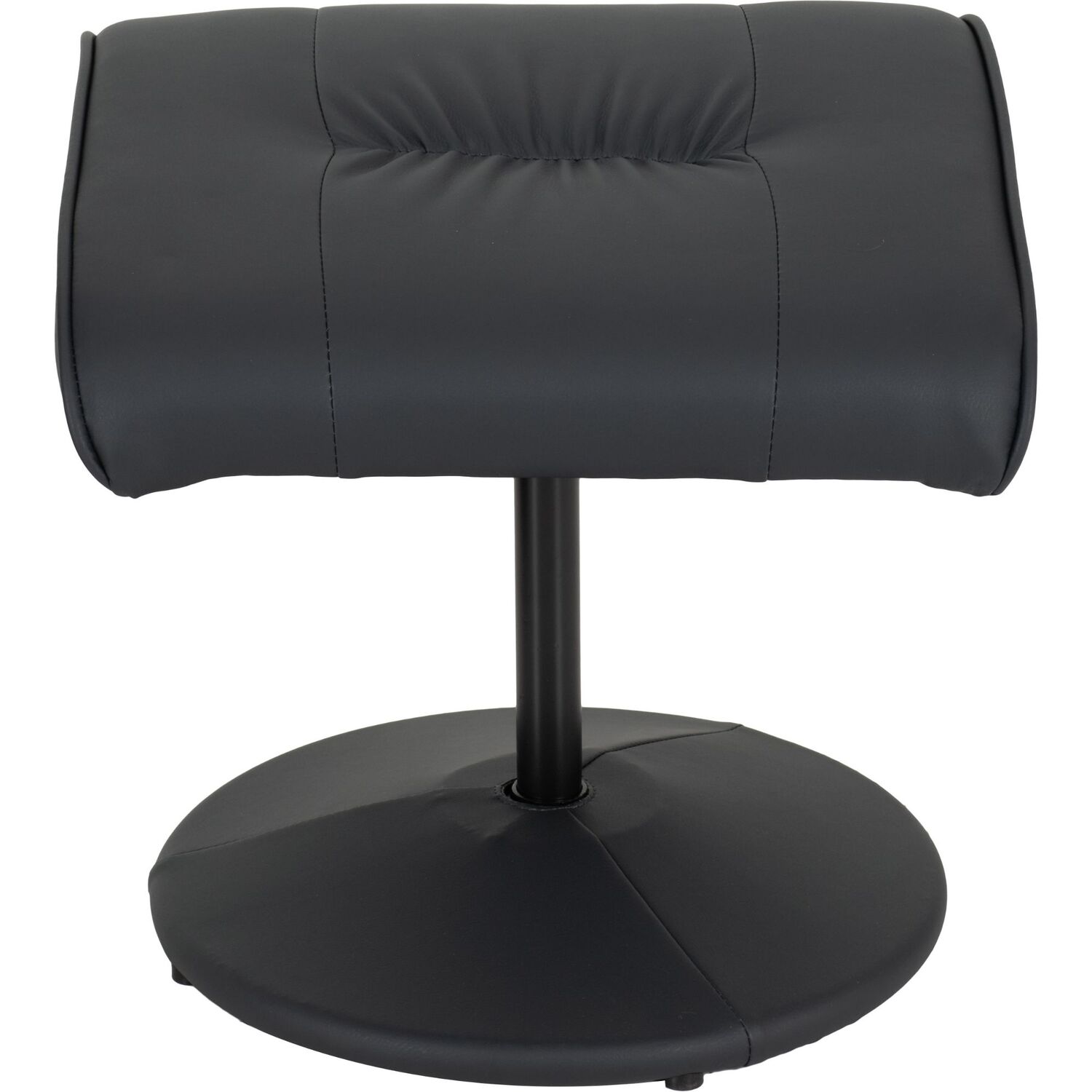 Ascot Recliner Chair And Footstool - Dark Blue Faux Leather