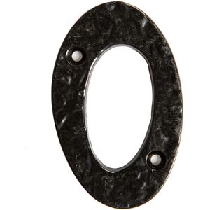Number 0 Rustic Iron Numeral Black