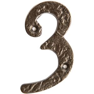 Number 3 Rustic Iron Numeral Raw