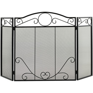 Panel Fireplace Screen-Black