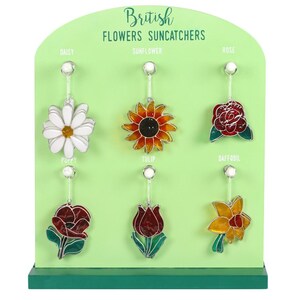 Set of 24 Floral Beauty British Flower Suncatchers