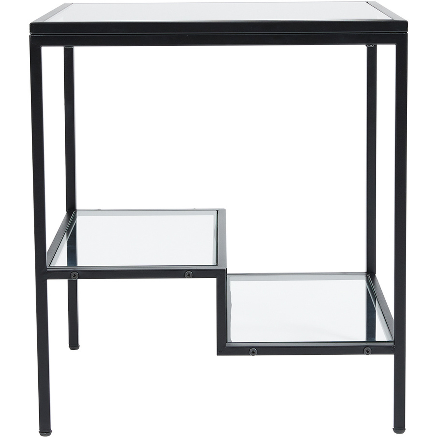 Modern Curved Console Glass Table - Black 50cm 56cm