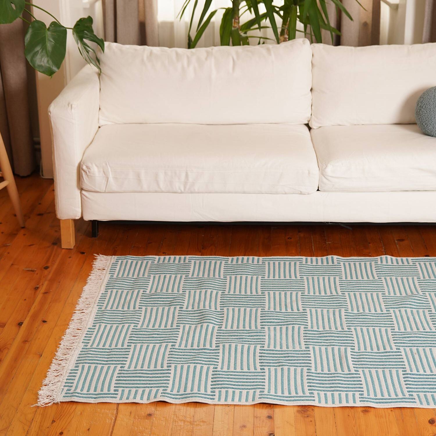 Line Series Kilim Rug - Blue