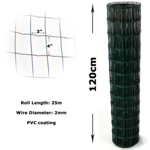 PVC Coated Galvanised Wire Mesh Fencing in Green