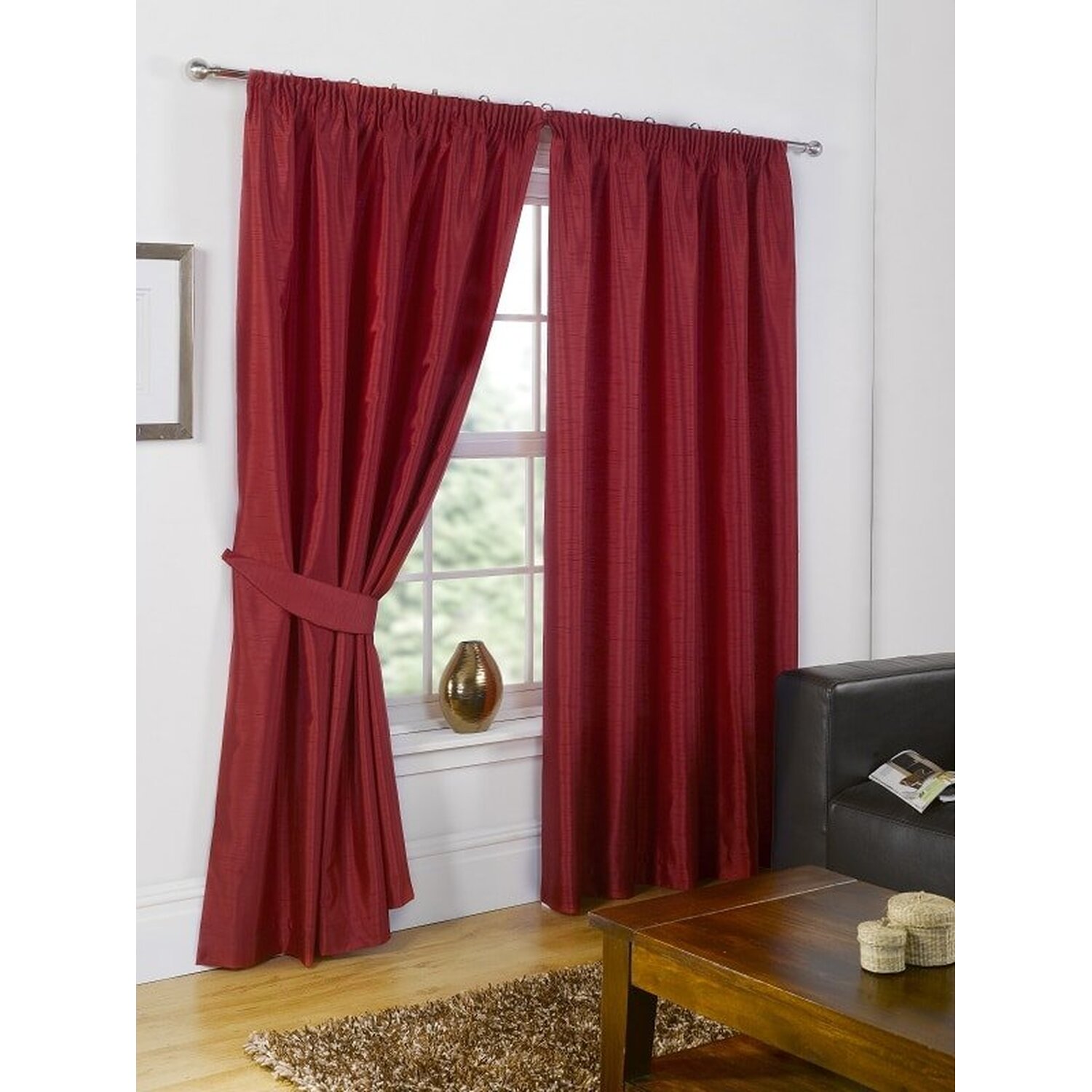 HOMEMAKER BEDDING Tende In Finta Seta Nera Con Fodera E Occhielli - 167,6 X 228,6 Cm, 2 Pezzi