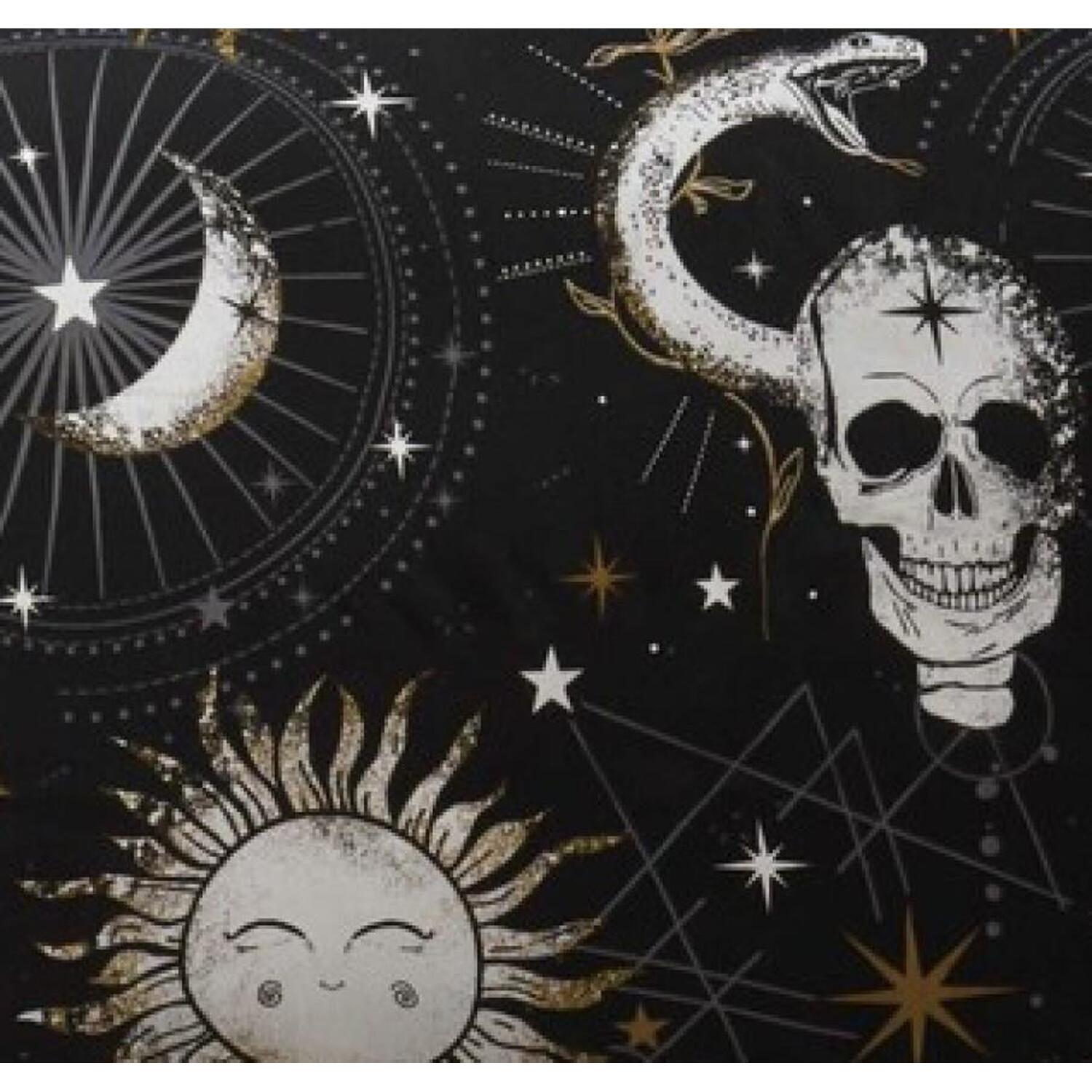 Tarot Skulls Duvet Cover Set - Black Double