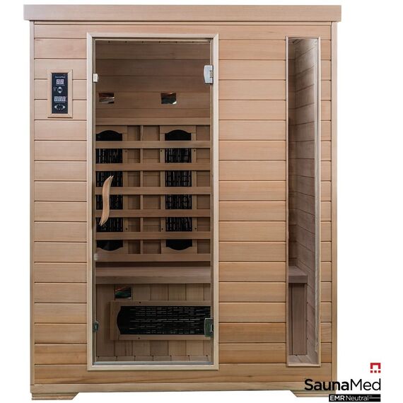 3 Person Indoor Classic Hemlock FAR Infrared Sauna EMR Neutral