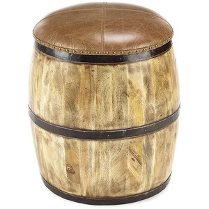 Wooden Lift Off Lid Whiskey Barrel Stool