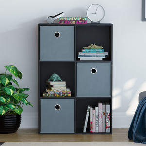 Durham 6 Cube Storage Unit - Set of 3 Grey Baskets
