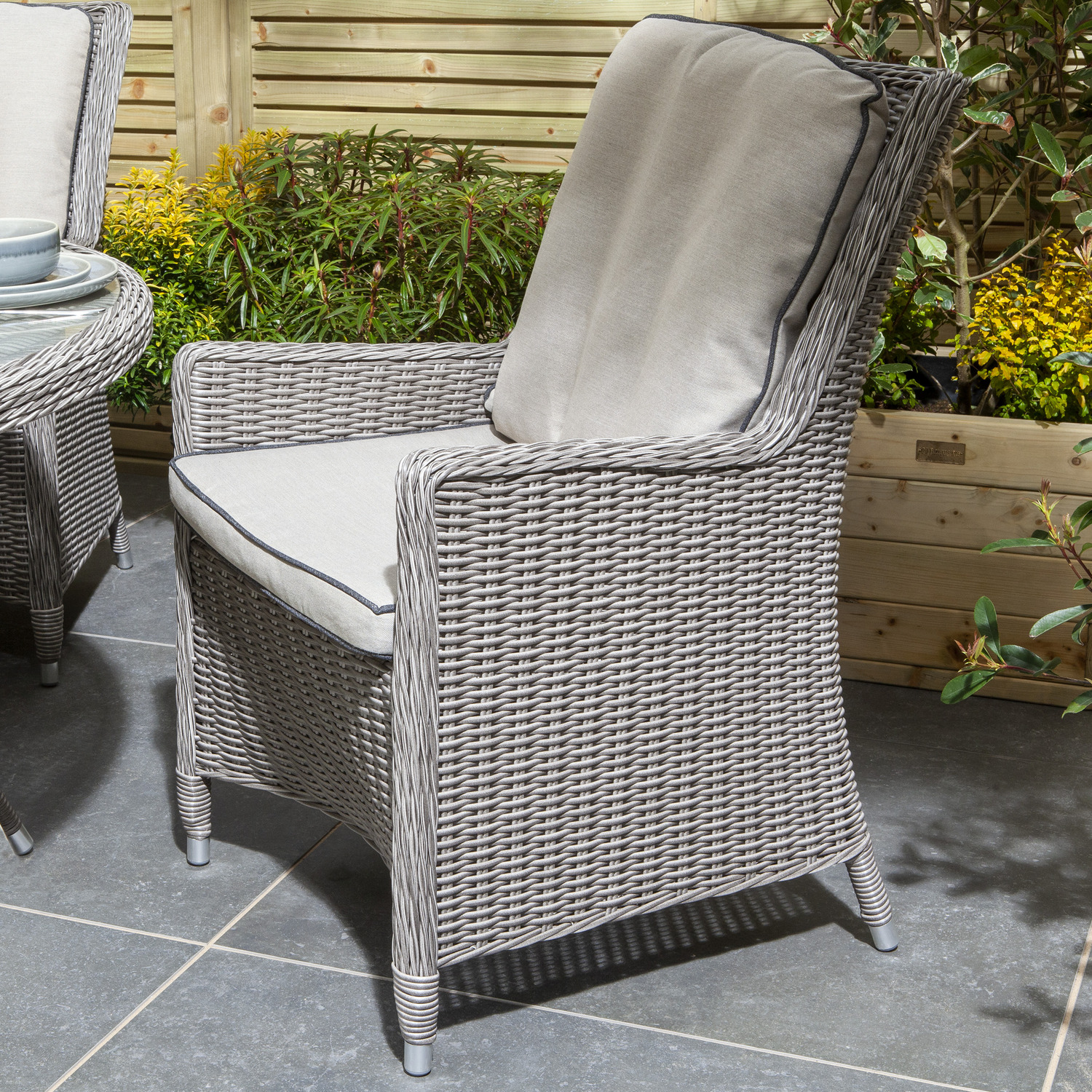 Prestbury 6 Seater Rattan Dining Set - Natural Stone