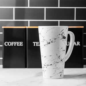Thin Black Marble Latte Mug