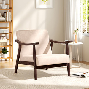 Wooden Armchair with Tech Velvet