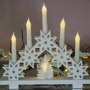 Christmas Wooden Snowflake Candle Bridge