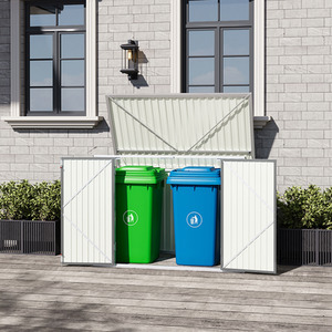 Breeins Outdoor Steel Bin Store Garden Shed with Lid