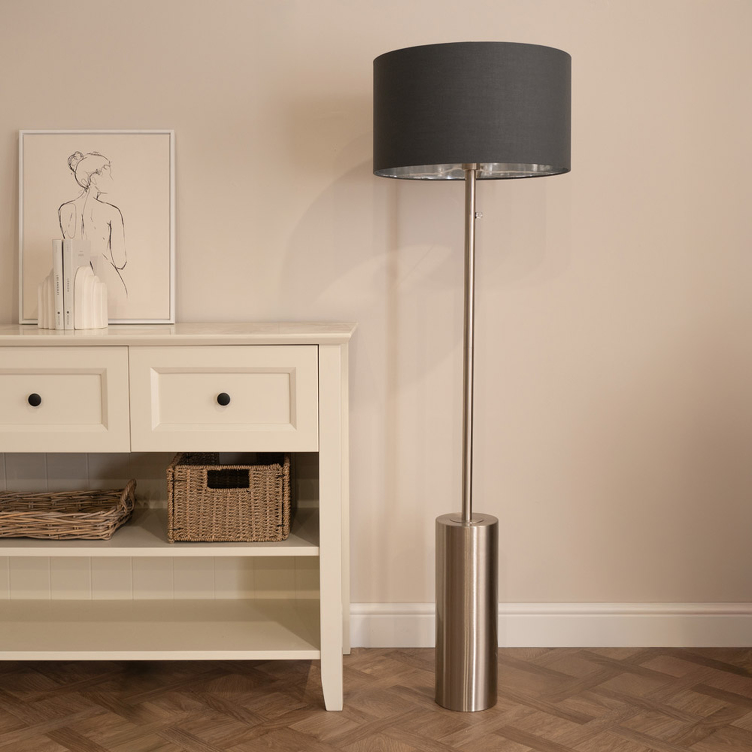 Image of Lexy Chrome Dimmable Floor Lamp with&hellip;