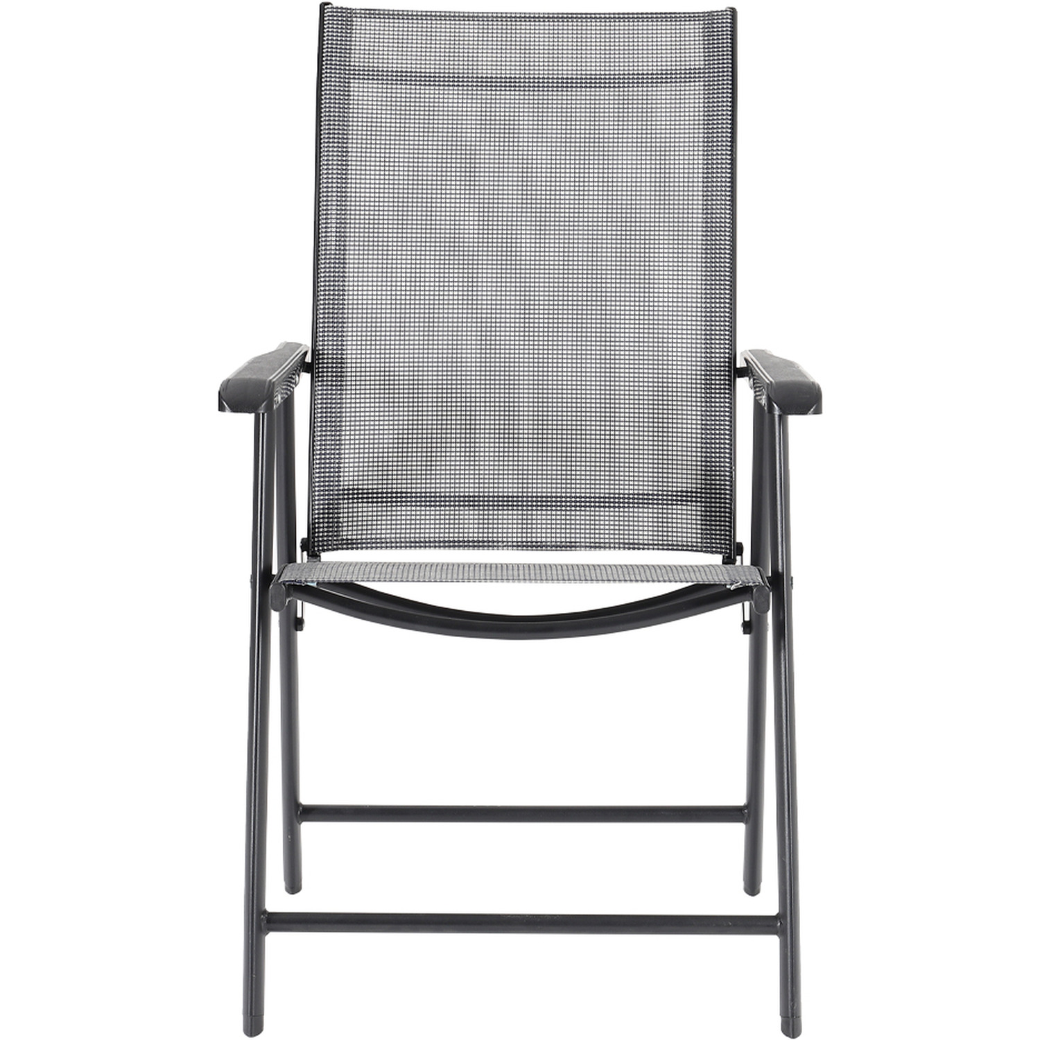 Cast Aluminium Round Patio Dining Table With 2 Folding Chairs Set - Black 60cm