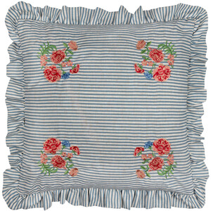 Martha Embroidered Ruffle Cushion