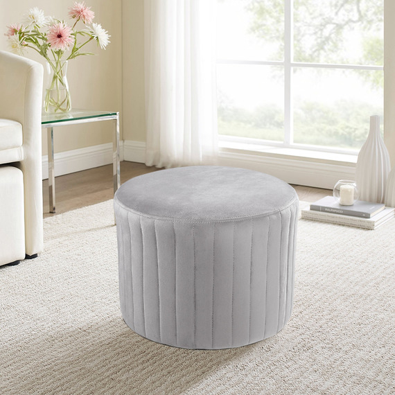 Round Velvet Stool Chair Dressing Table Footstool Furniture