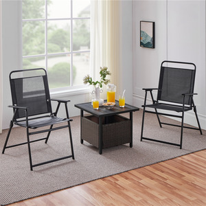 Yaheetech Outdoor Wicker Table with Umbrella Hole