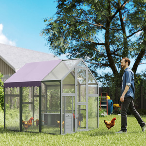 PawHut Walk In Poultry Coop with Waterproof Cover