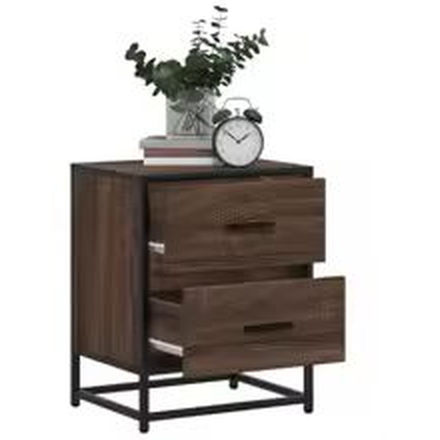 Oak Effect Bedside Cabinet - Brown 50cm