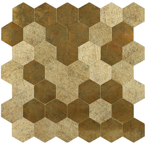 Large Luxe Gold HexaStyle Aluminum Peel Stick Tile Size 290 x 288 x 4 mm