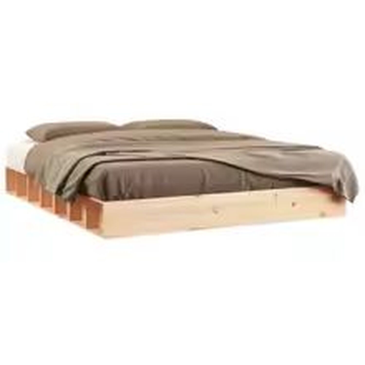 King Solid Wood Bed Frame Sturdy - Brown
