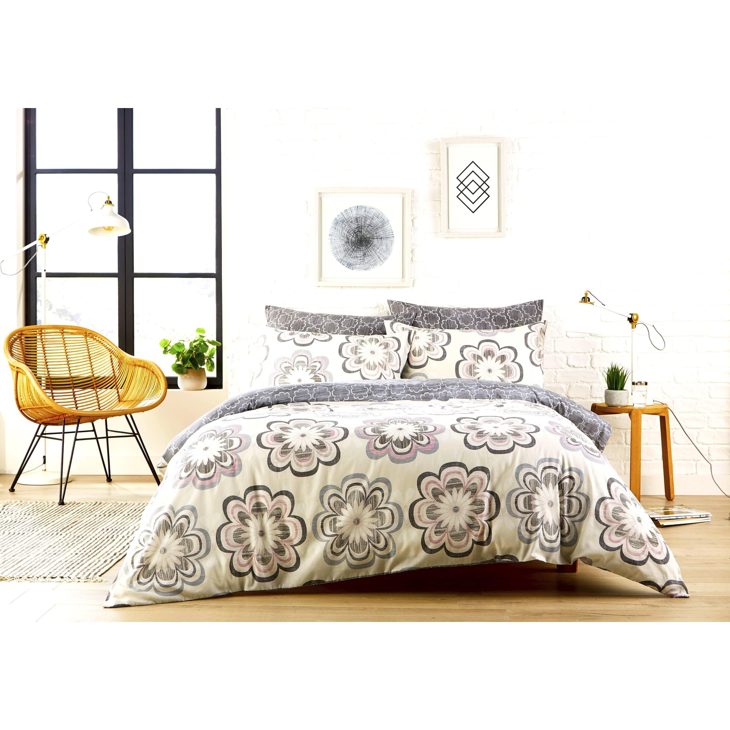 Peony Duvet Set - Pink King