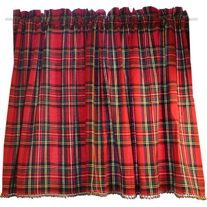 Vintage Red Check Half Curtain