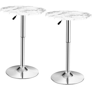 Set of 2 Round Cocktail Table Counter Height Table
