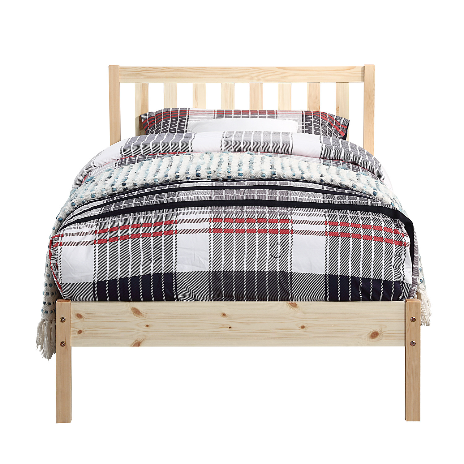 Wooden Bed Frame Pine Bed - Brown No