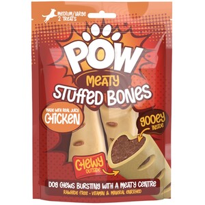 Pow Medium Stuffed Bones Dog Treats