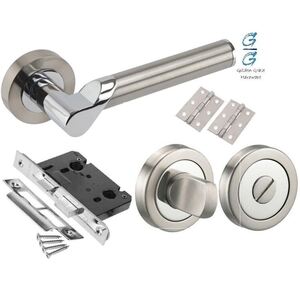 Titan Bathroom Door Handle Pack with Hinges