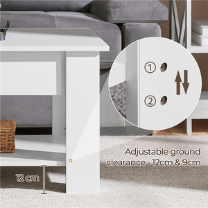 White Yaheetech Lift Top Coffee Table with Hidden Storage shot 9915455