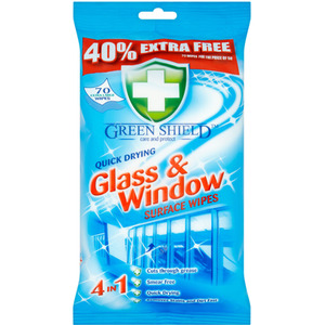 Greenshield Glass and Window Wipes Pack of 70