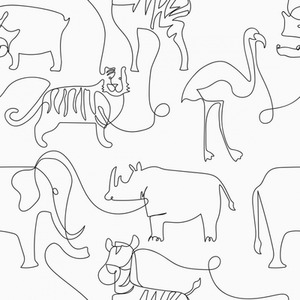 Lines At The Zoo Wallpaper in Monochrome