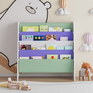 Anya Kids White Sealife Design 4 Tier Storage Bookshelf