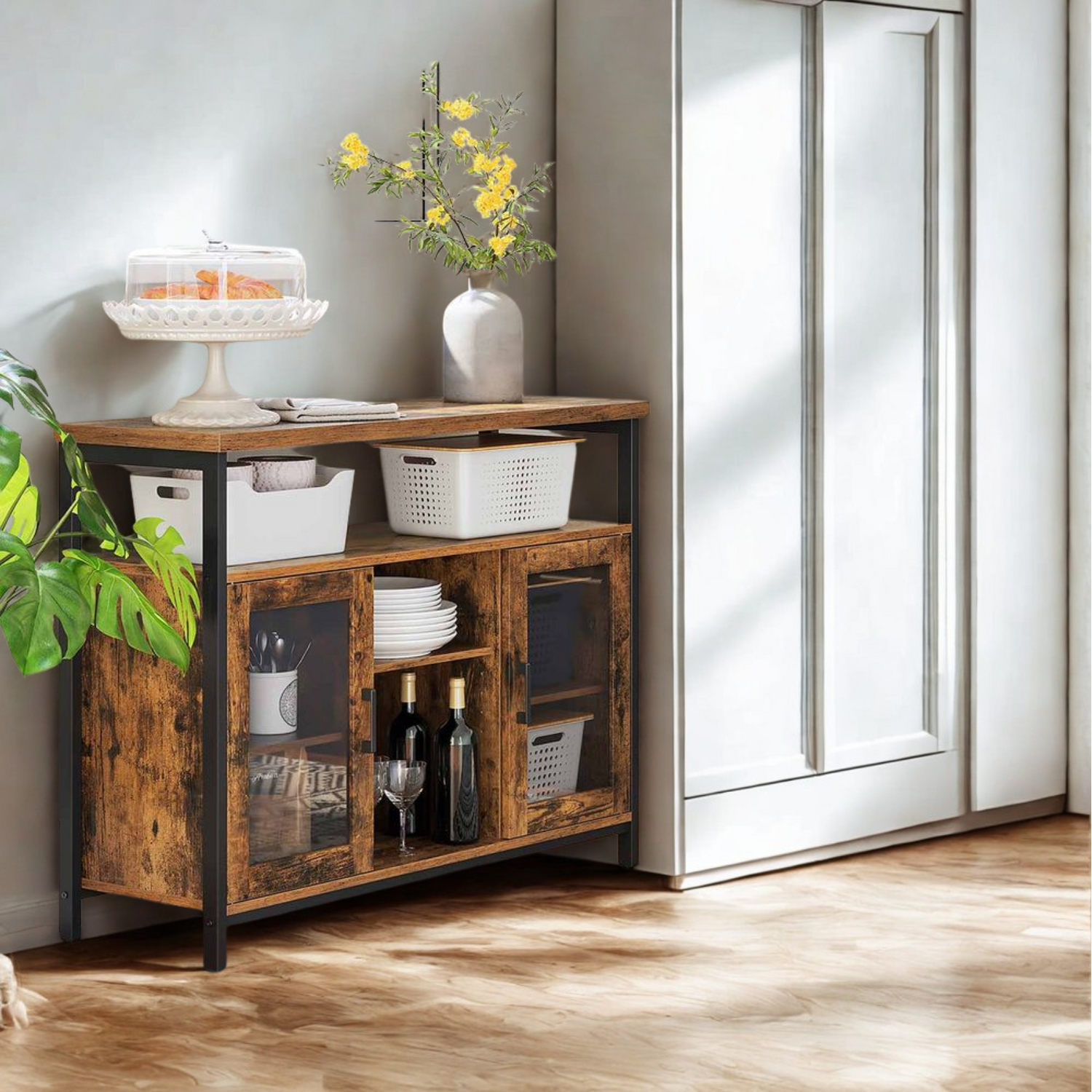 Industrial Multi-purpose Sideboard - Rustic Brown