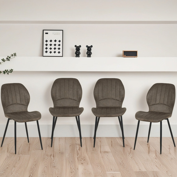 Set of 4 Jaydn Distressed Leather Comfort Dining Chairs