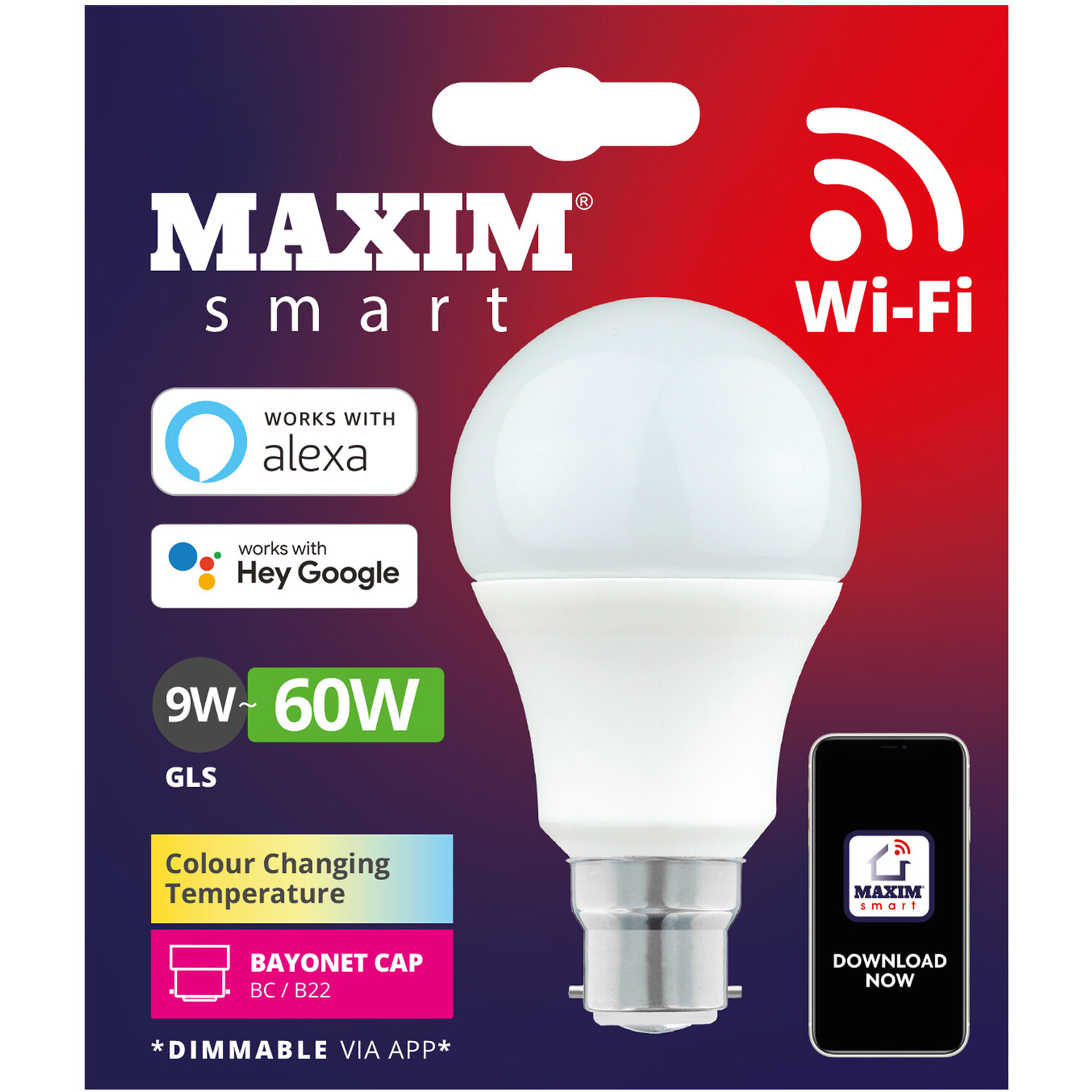 Image of Maxim Smart LED A60 GLS B22&hellip;