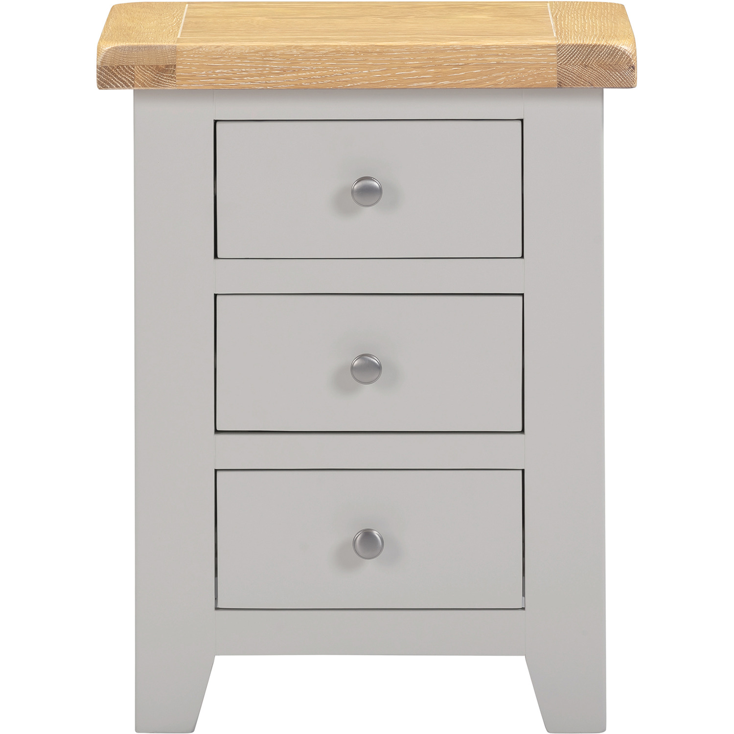 Windsor 3 Drawer Bedside Fully Assembled - Pebble Grey