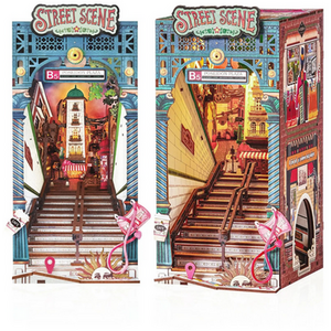 Street Scene, Book Nook Decor With Light Easy DIY Kit For All Ages