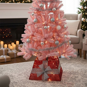 Square Christmas Tree Collar with Bow