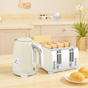 HOMCOM Retro Kettle and Toaster Set, 3000W Rapid Boil 800-289V70GY