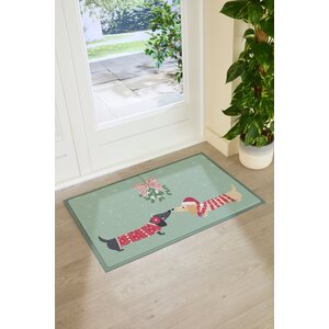 Christmas Sausage Dogs Large Doormat